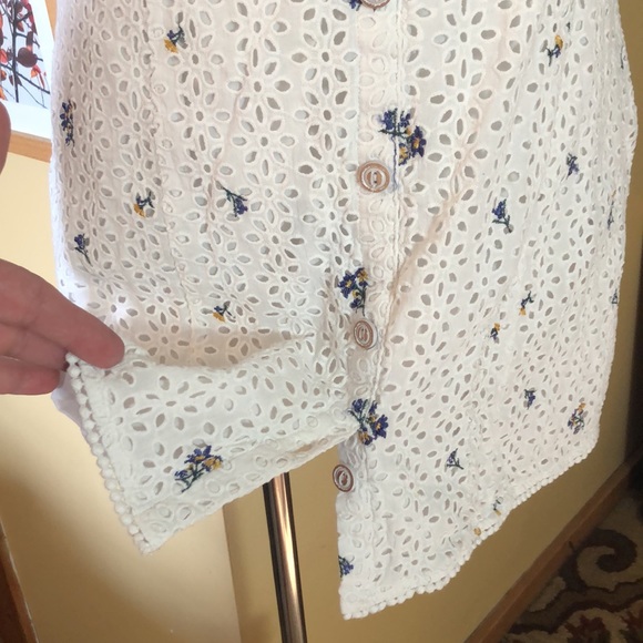 SAYLOR Revolve Size XL DINA Dress White Cotton Eyelet Balloon Sleeve Floral $288 - Picture 13 of 16